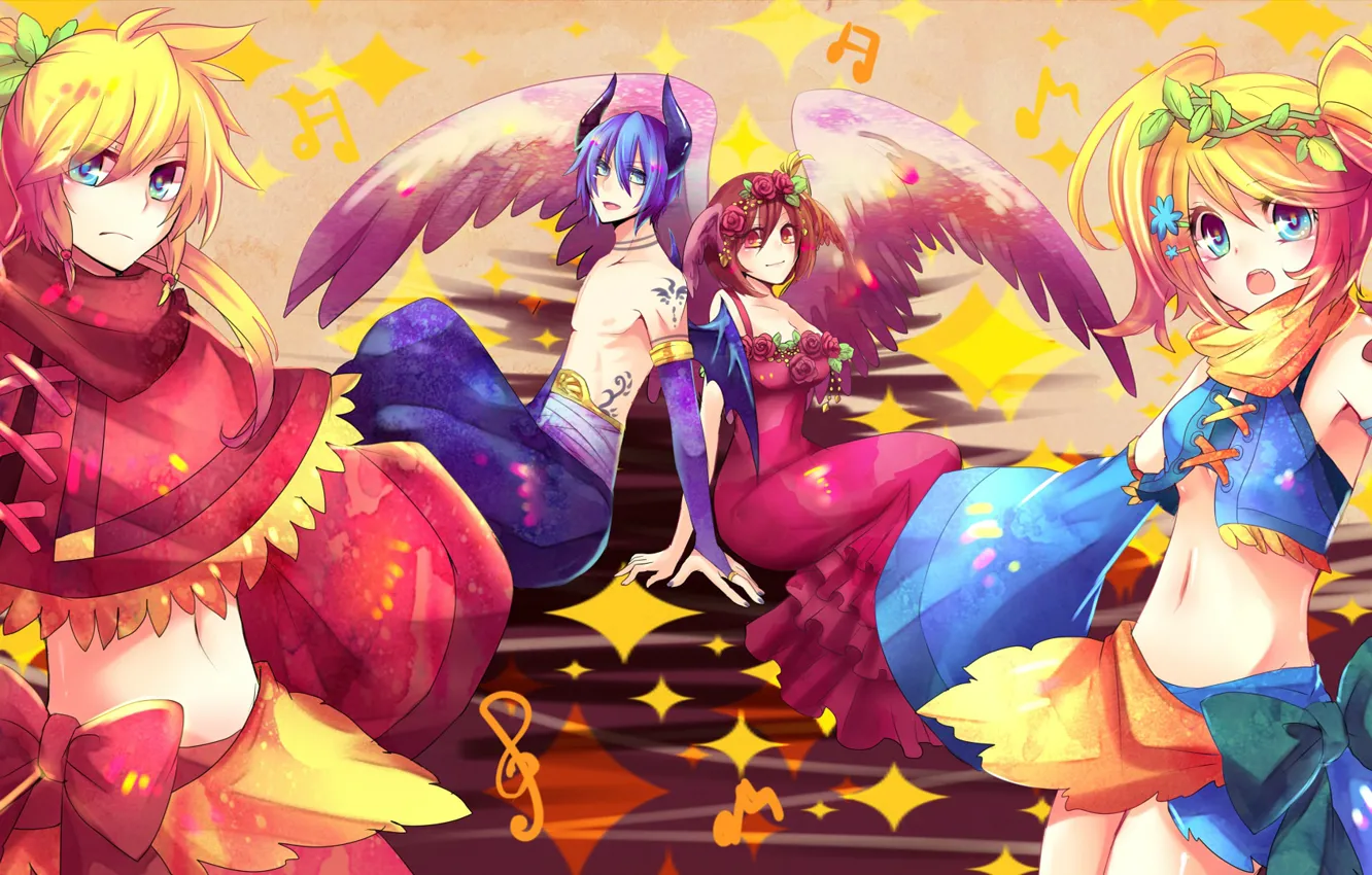 Photo wallpaper girl, stars, guy, vocaloid, Vocaloid