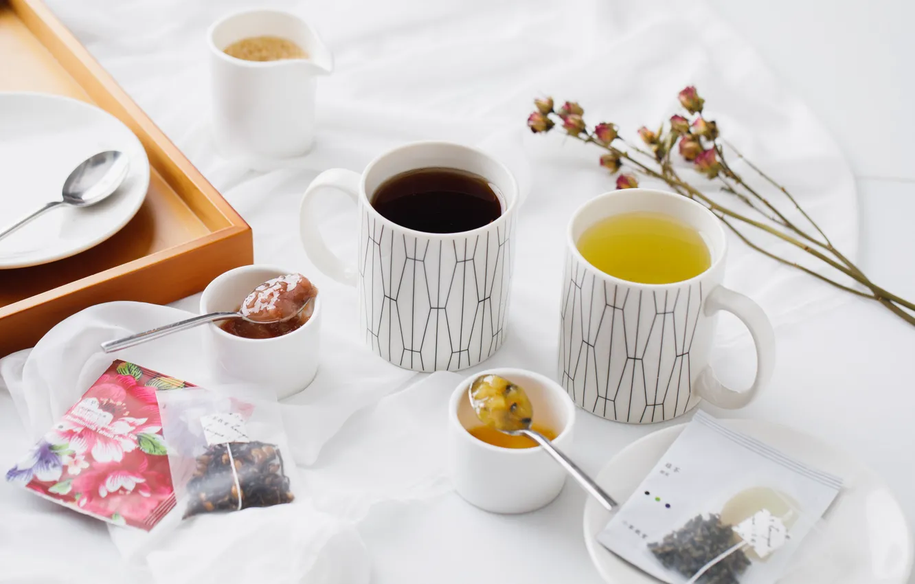 Photo wallpaper tea, spoon, Cup, drink