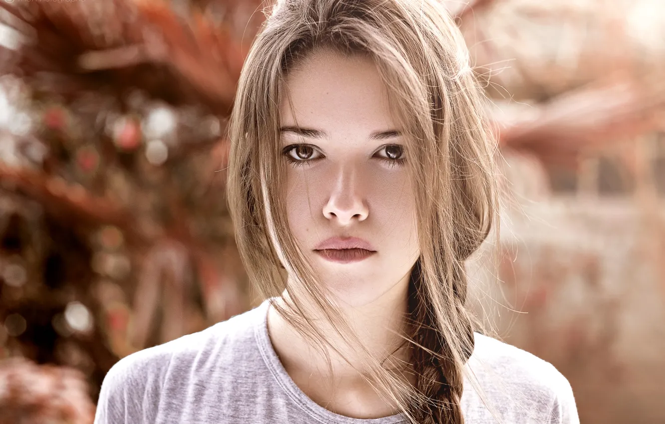 Photo wallpaper look, girl, lips