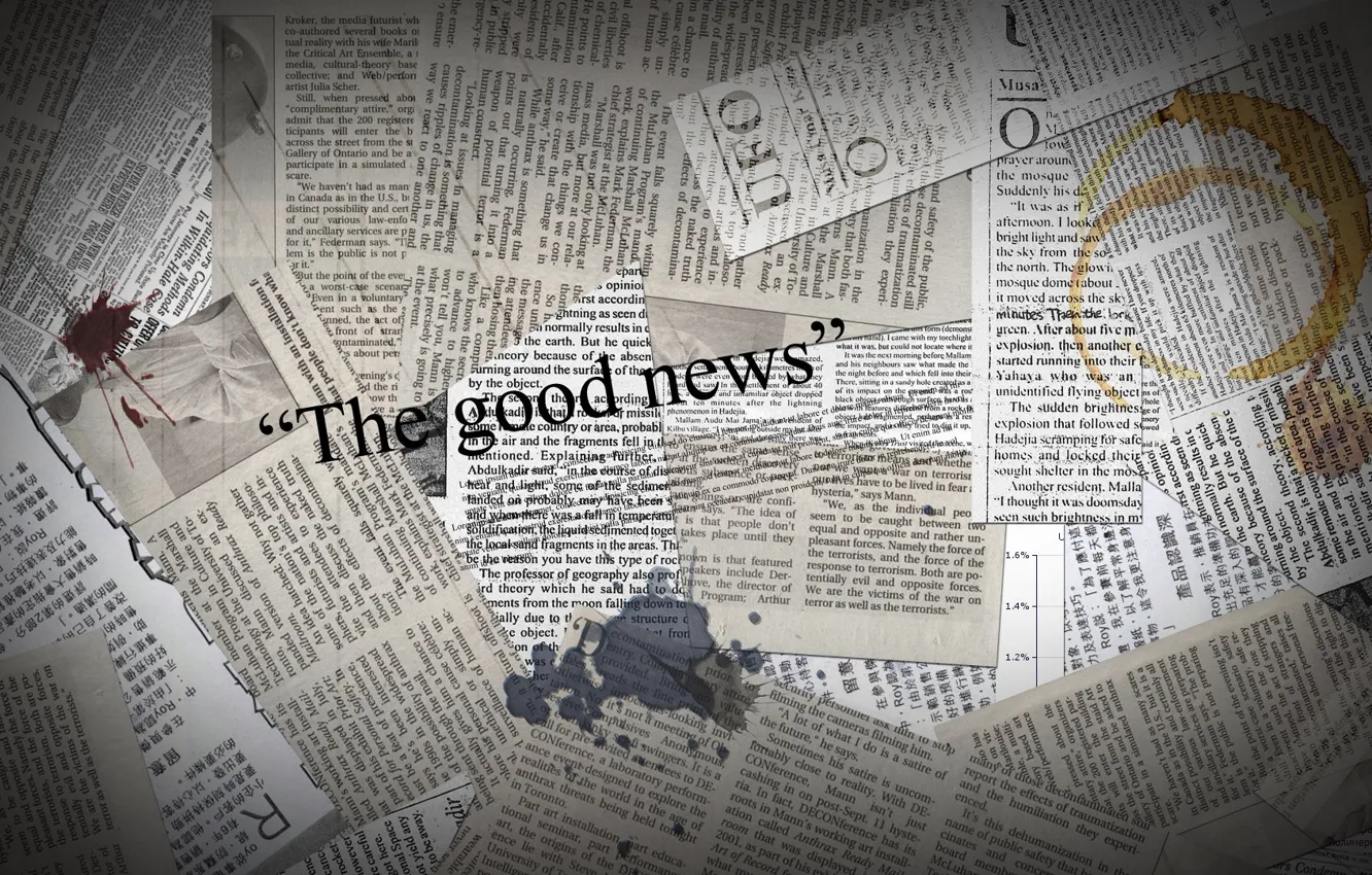 Photo wallpaper the inscription, newspaper, news