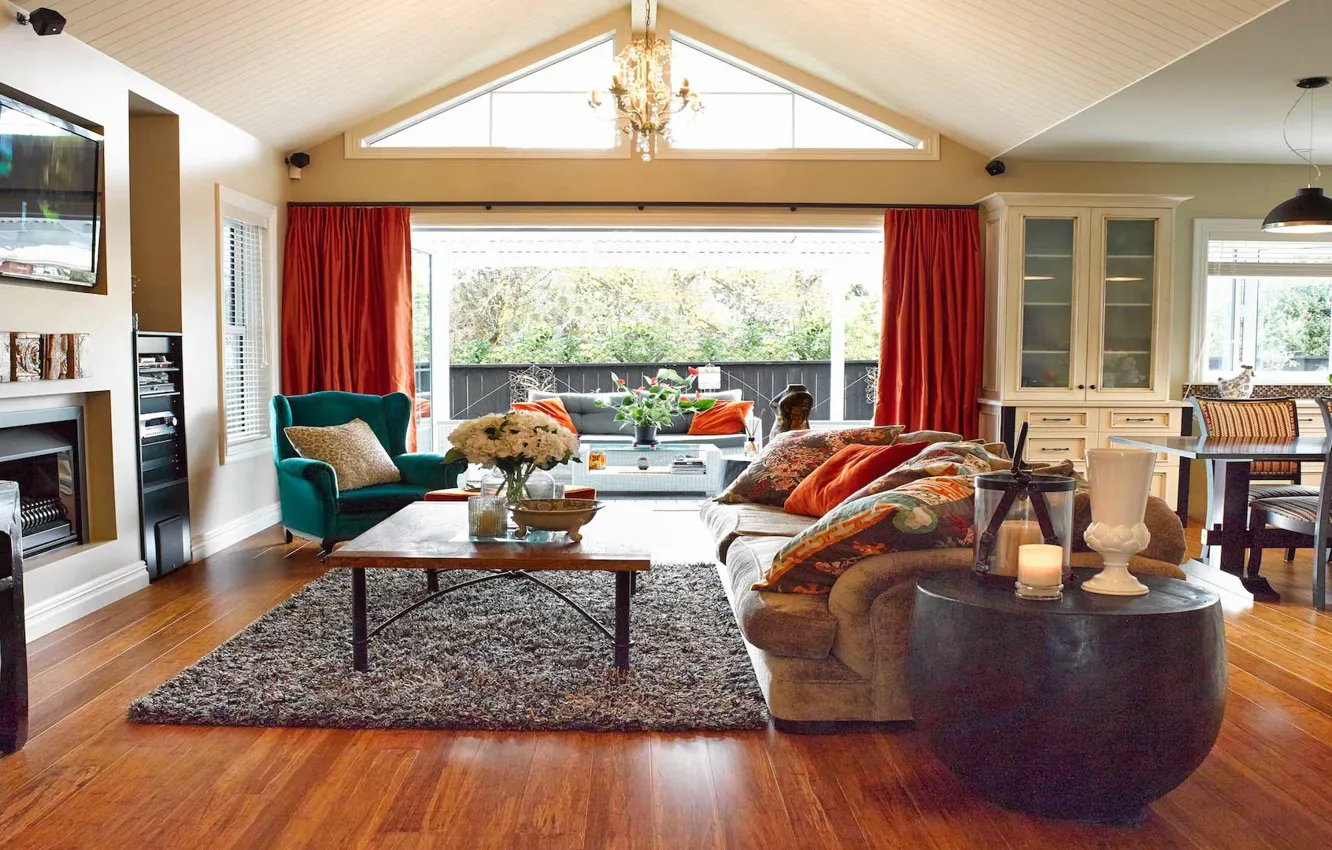 Photo wallpaper interior, terrace, living room, dining room