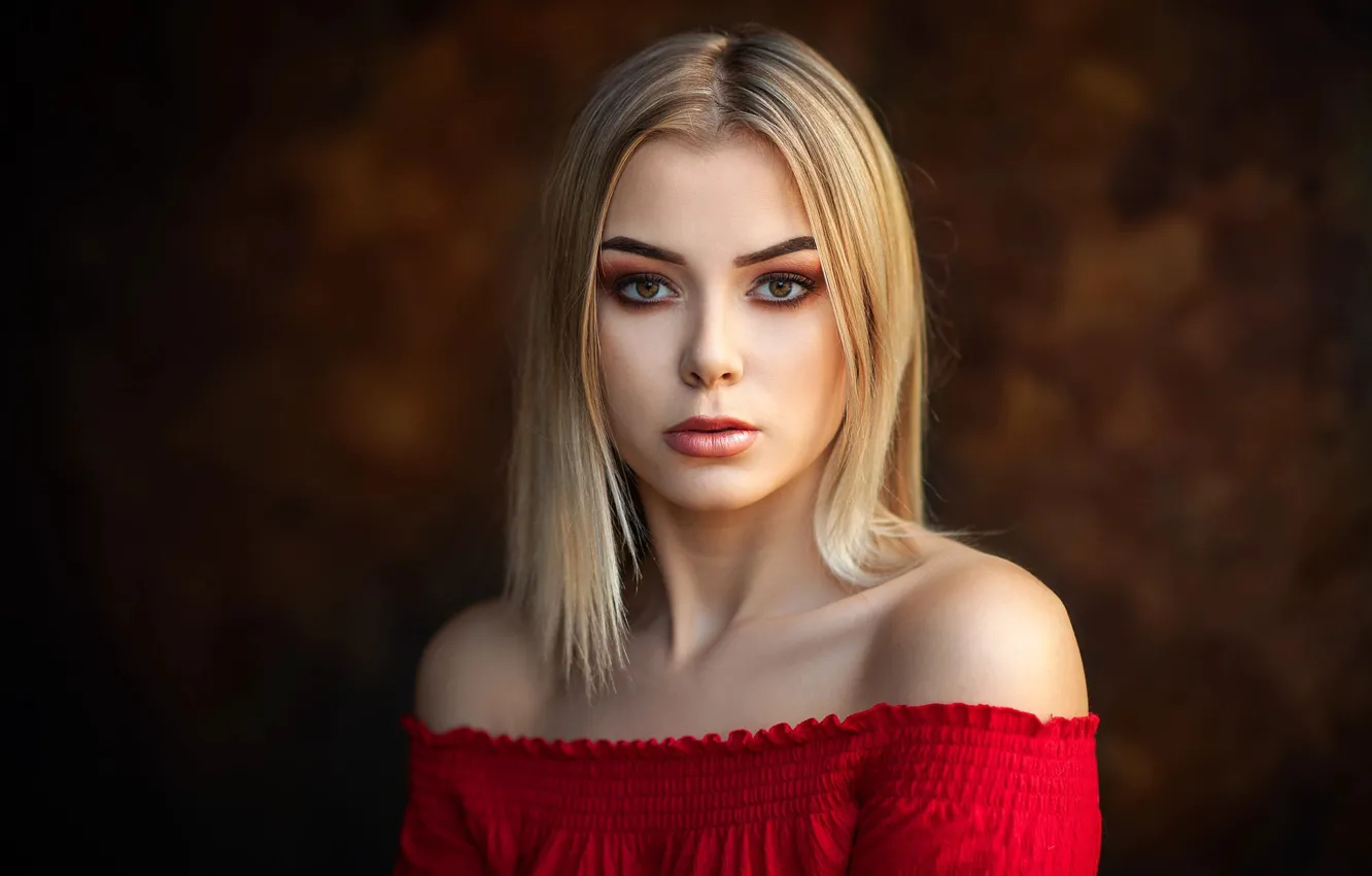 Photo wallpaper look, background, model, portrait, makeup, hairstyle, blonde, beauty
