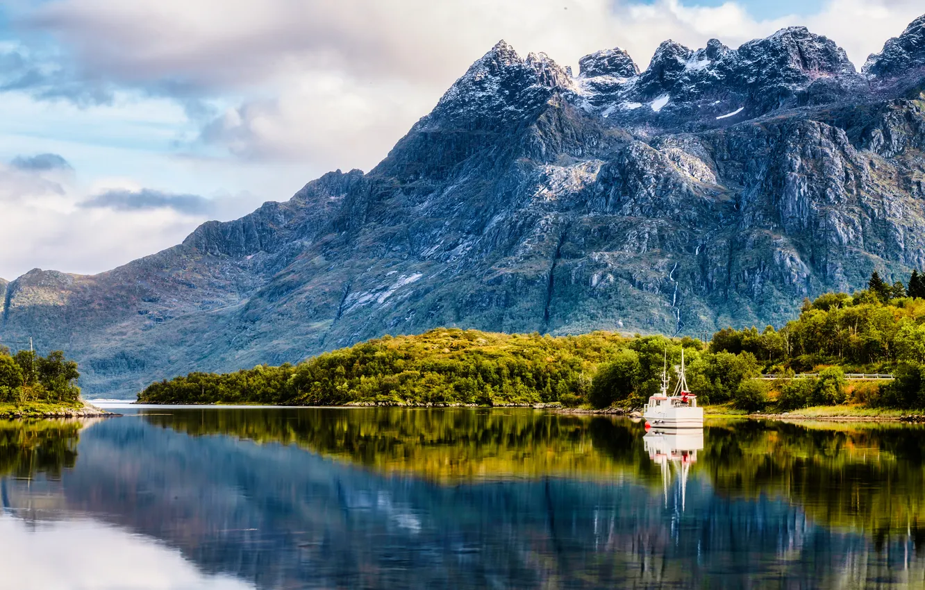Photo wallpaper mountains, Norway, The Lofoten Islands