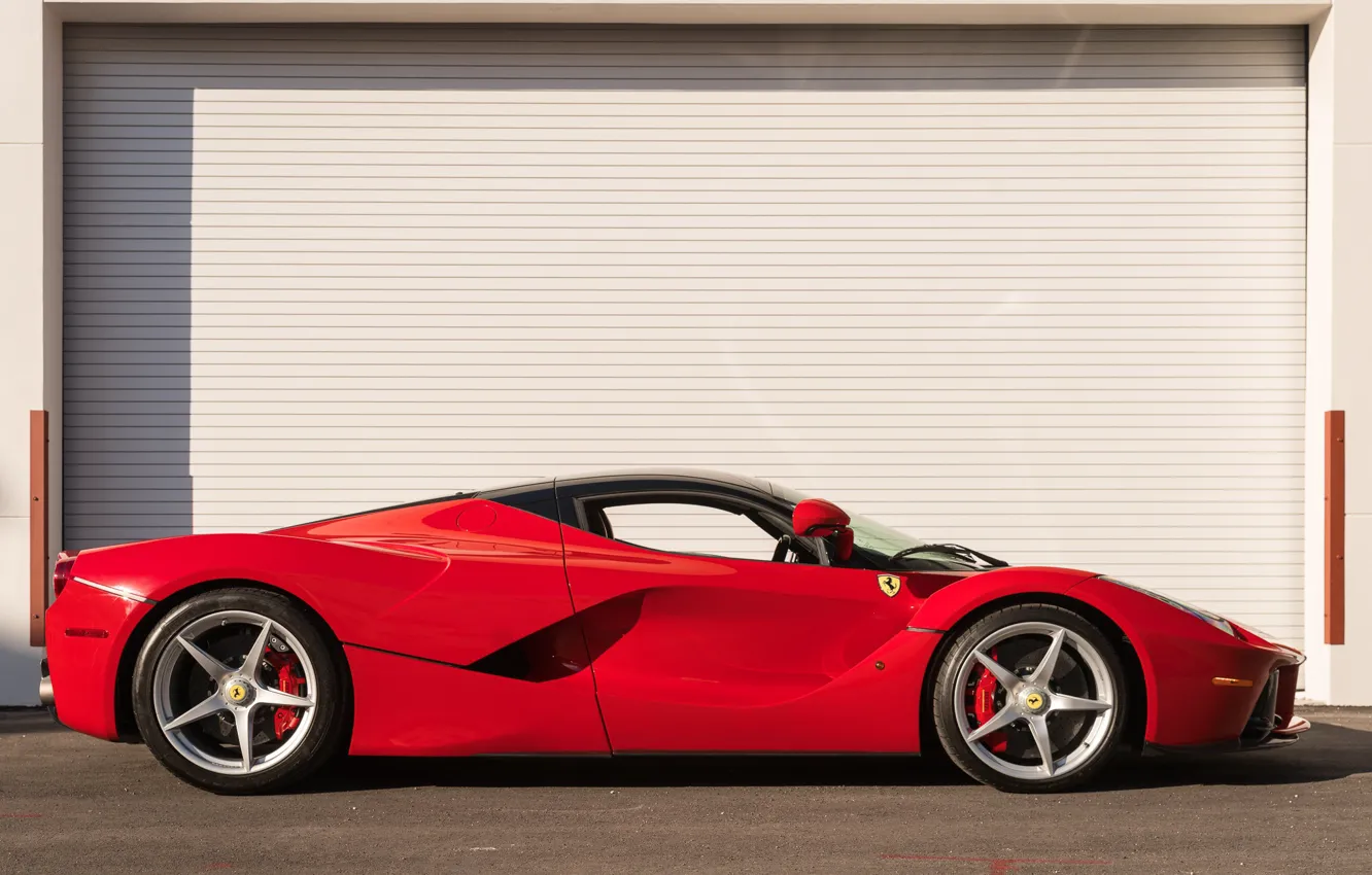 Photo wallpaper Red, side view, Supercar, LaFerrari, 2015