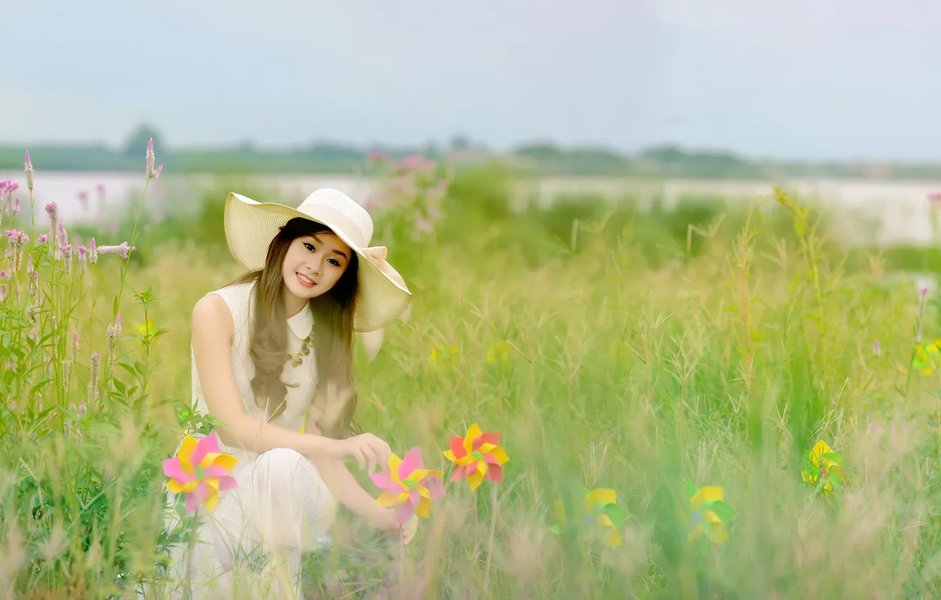 Photo wallpaper look, girl, style, Asian