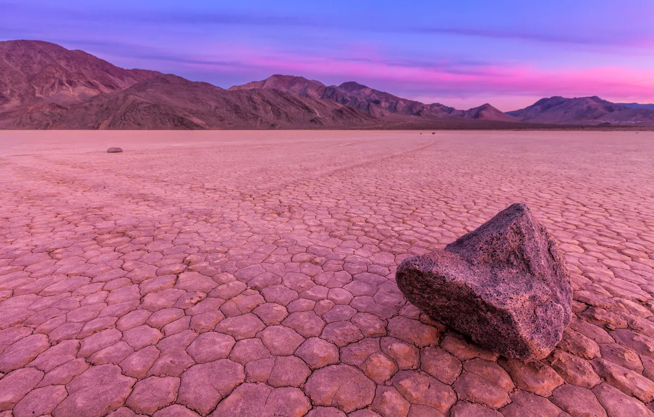 Photo wallpaper the sky, clouds, mountains, desert, stone, the evening, CA, USA