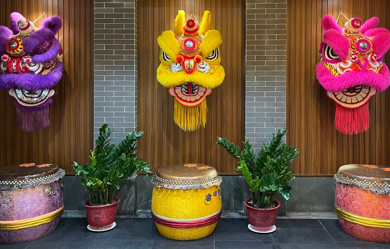Wallpaper festival, drum, lion dance images for desktop, section игры