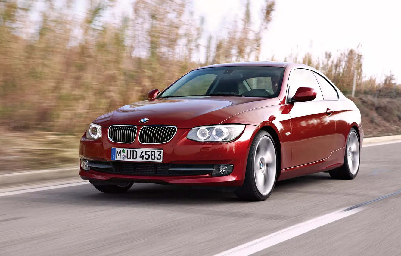 Photo wallpaper road, machine, auto, red, lights, BMW, BMW, day