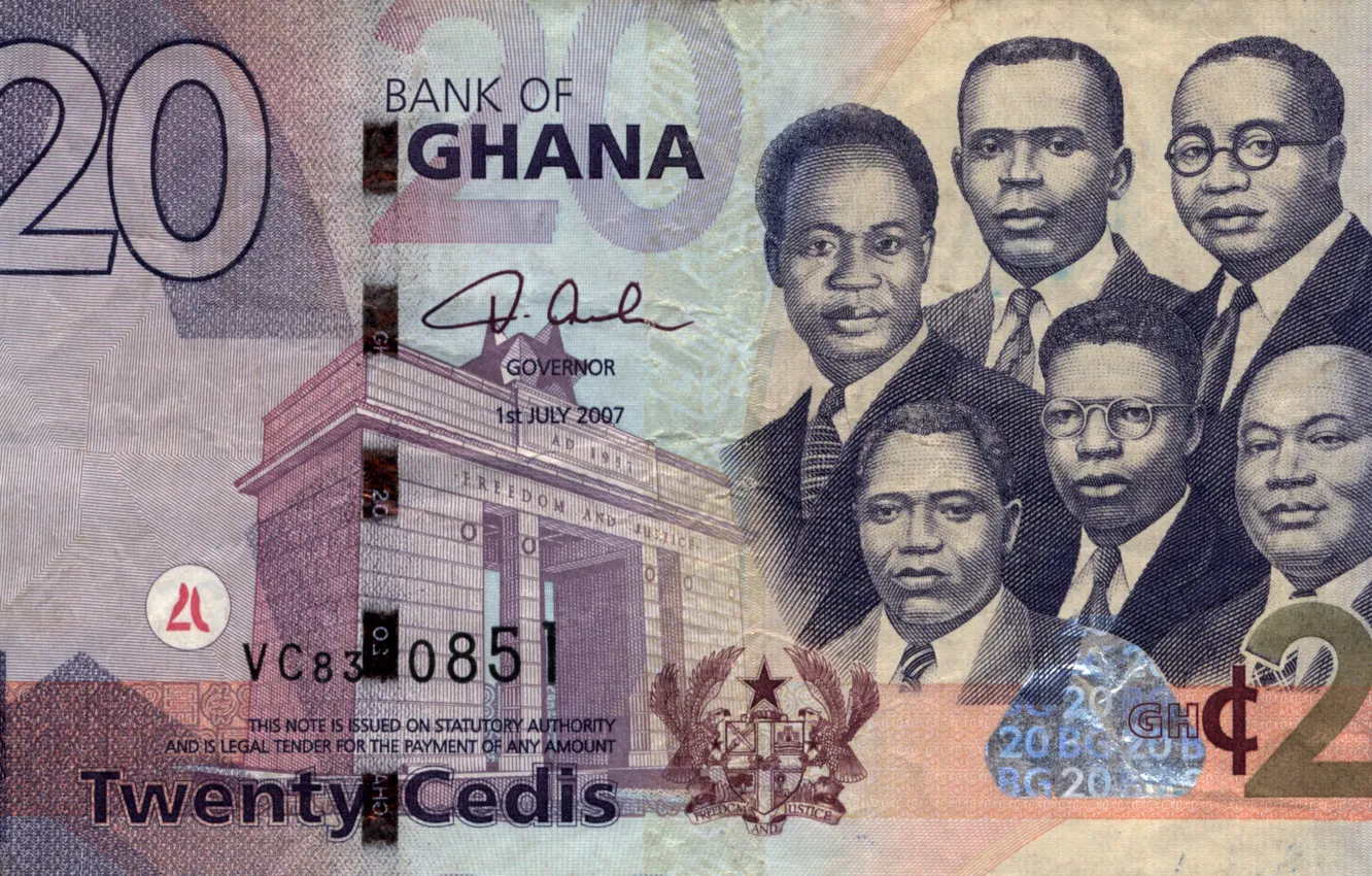 Photo wallpaper blue, people, money, ghana, Bank, twenty, Cedis