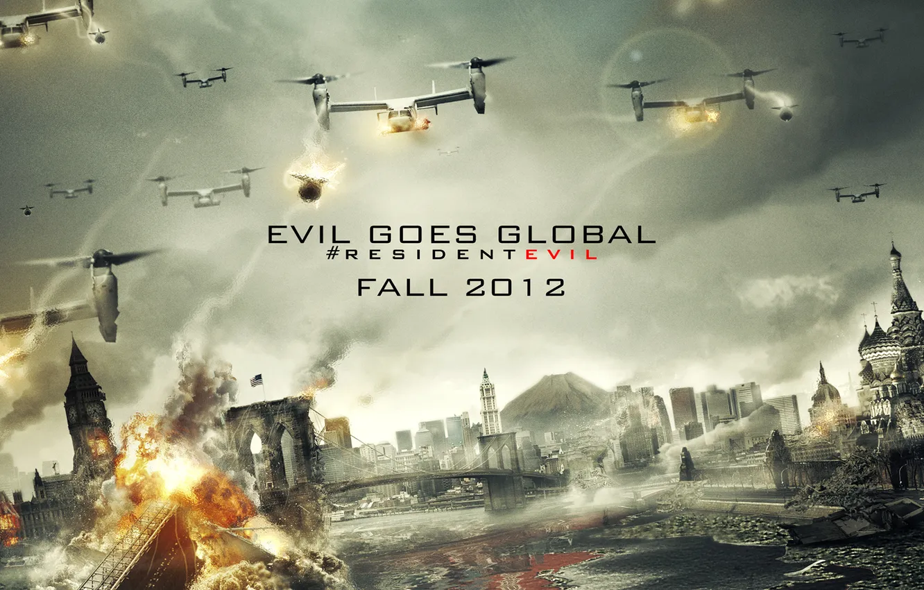 Photo wallpaper 2012, Resident Evil Retribution, evil goes global