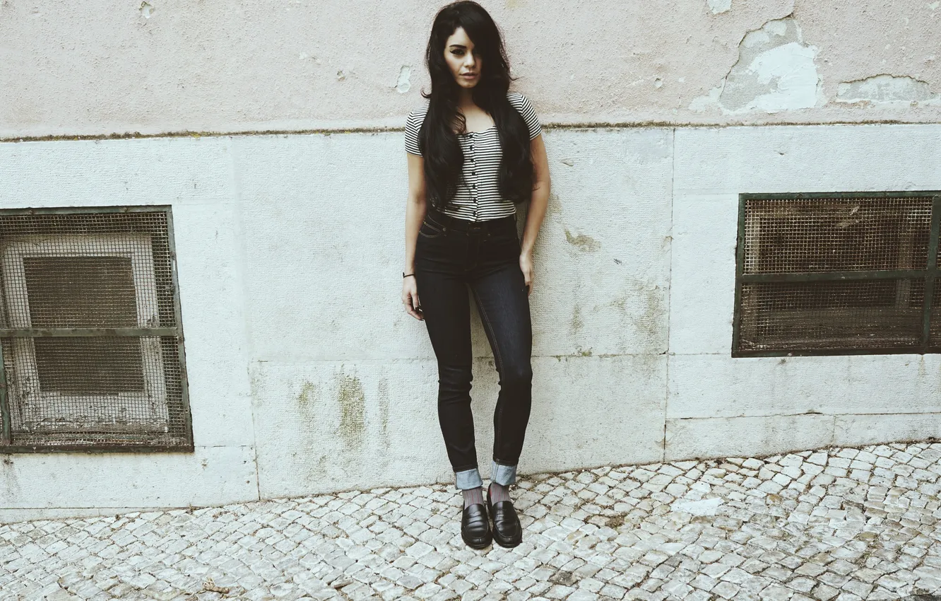 Photo wallpaper girl, hair, jeans, actress, Vanessa Hudgens