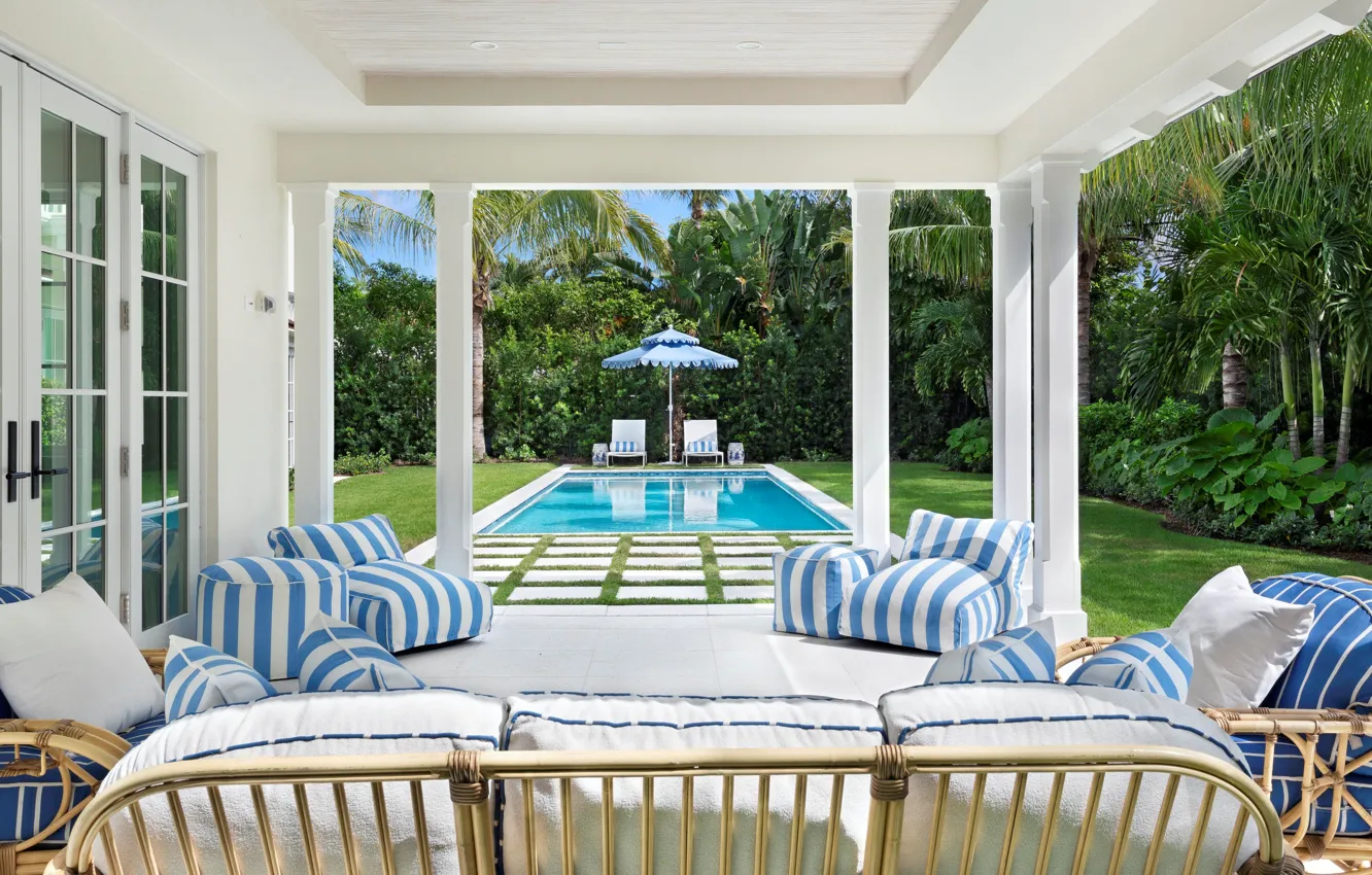Photo wallpaper furniture, pool, terrace, Palm Beach, La Puerta Way
