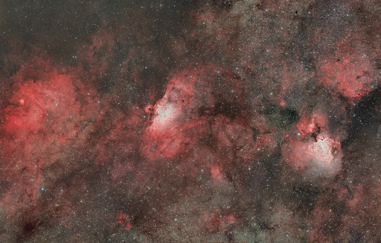 Photo wallpaper space, stars, M16, M17, NGC 6604
