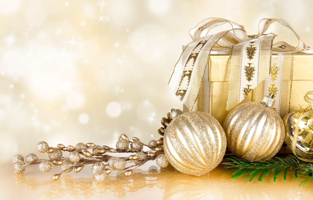 Photo wallpaper balls, decoration, holiday, gift, New Year, Christmas, Christmas, New Year