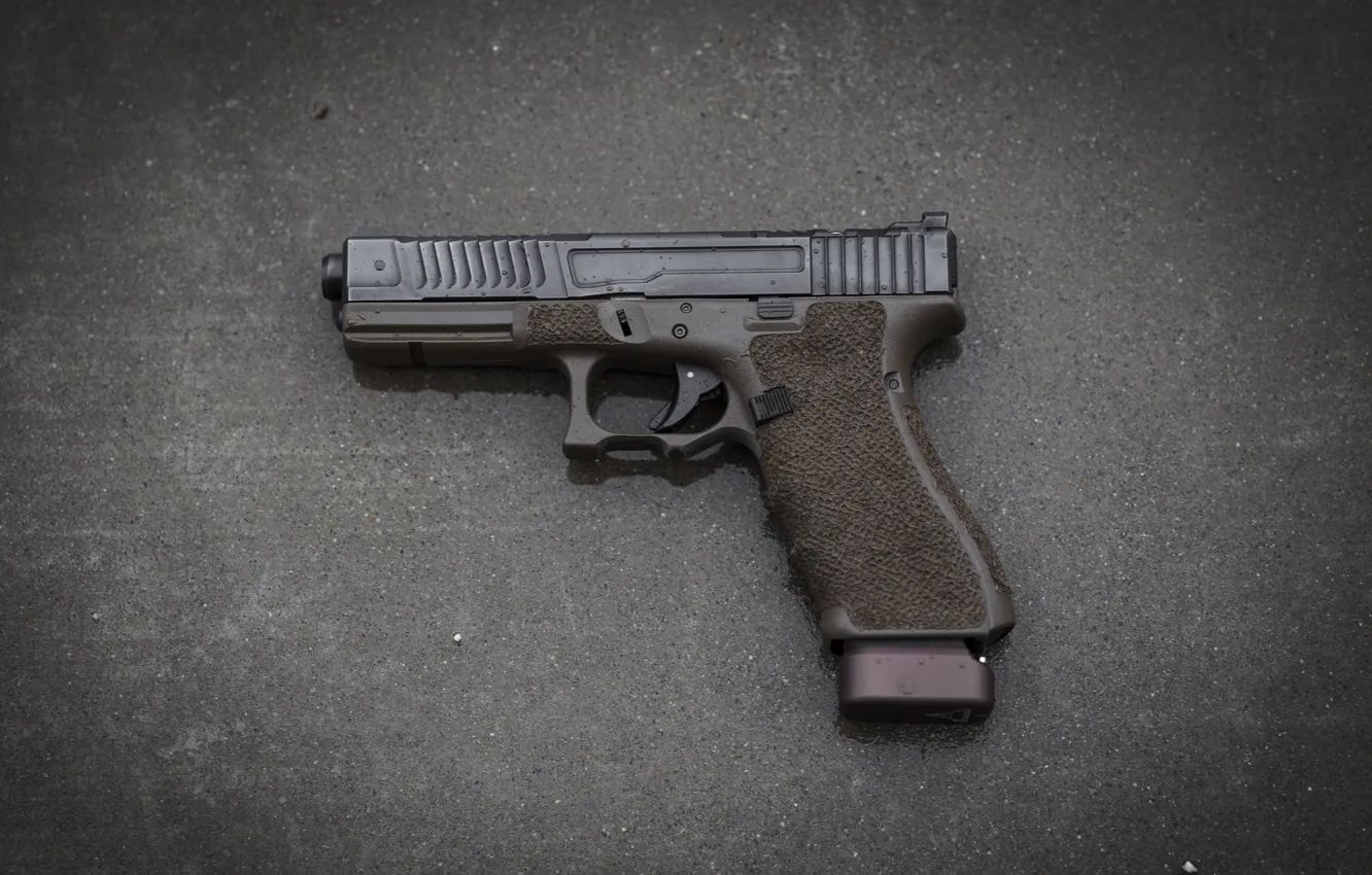 Photo wallpaper gun, background, Glock, self-loading