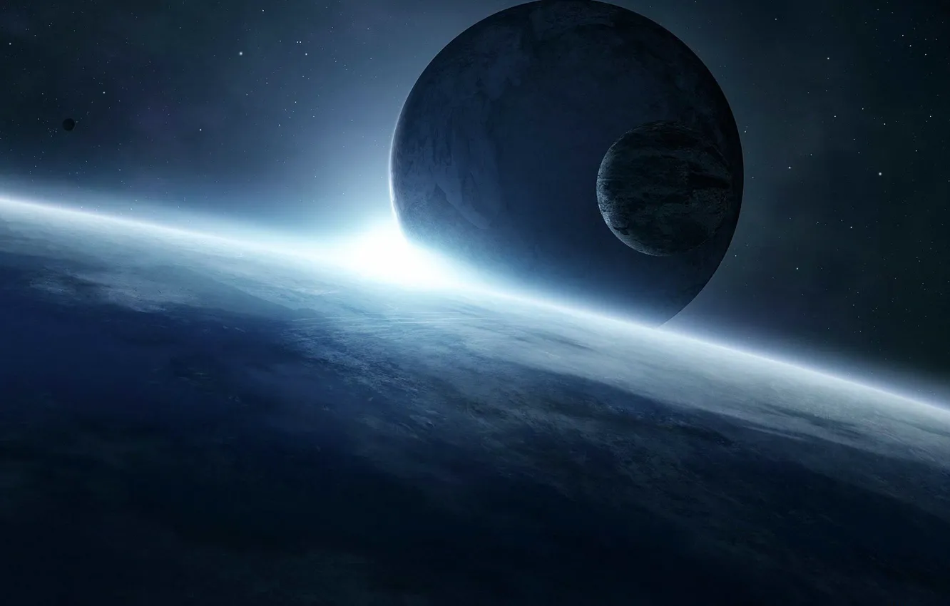 Photo wallpaper space, stars, planet, space, planets