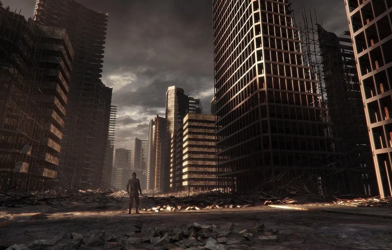 Photo wallpaper the city, war, people, postapokalipsis