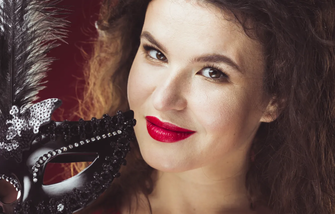 Photo wallpaper smile, makeup, mask, Girl