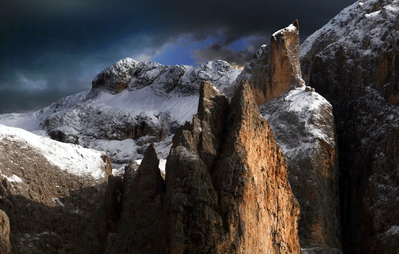 Photo wallpaper the sky, mountains, nature