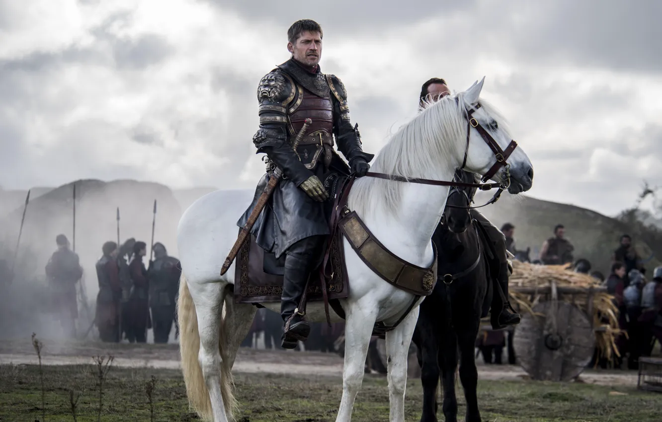 Photo wallpaper horse, sword, army, armor, sword, army, Game of Thrones, Game of thrones