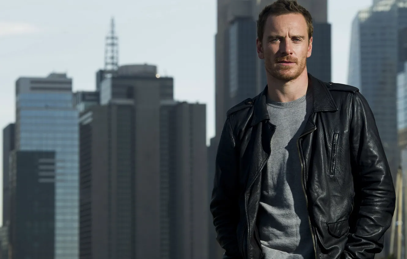 Photo wallpaper the city, home, New York, jacket, actor, photoshoot, Michael Fassbender, Michael Fassbender