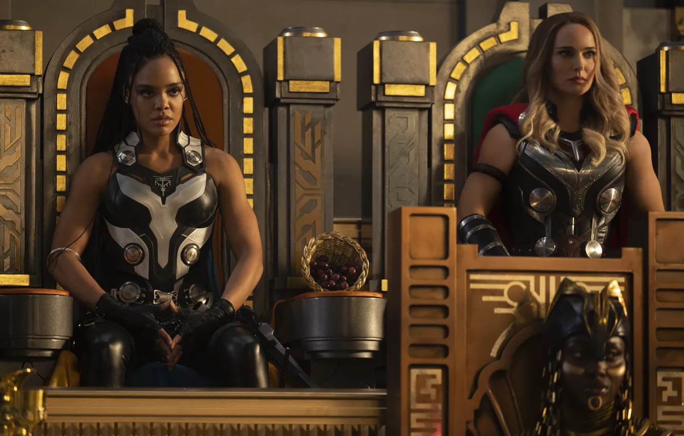 Photo wallpaper Natalie Portman, Thor, Valkyrie, Jane Foster, Tessa Thompson, Marvel Studios, Thor: Love and Thunder