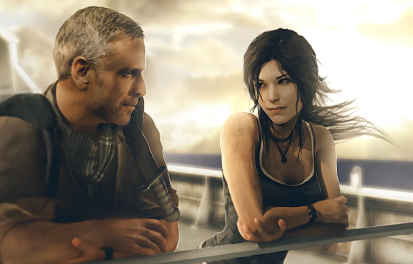 Photo wallpaper girl, ship, Tomb Raider, Square Enix, Lara Croft, fan art, Crystal Dynamics, Tomb Raider Reborn