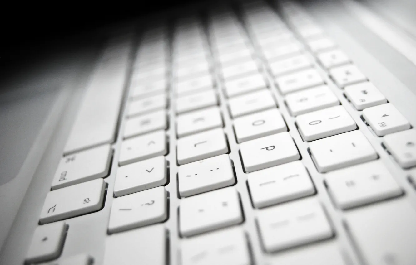Photo wallpaper macro, Apple, button, keyboard