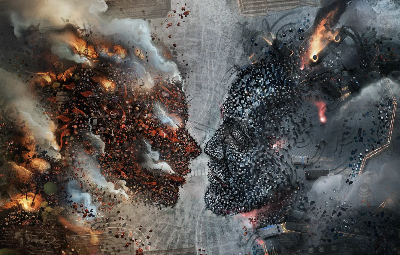 Photo wallpaper abstraction, the city, destiny, thoughts, people, feelings, the situation, kiss