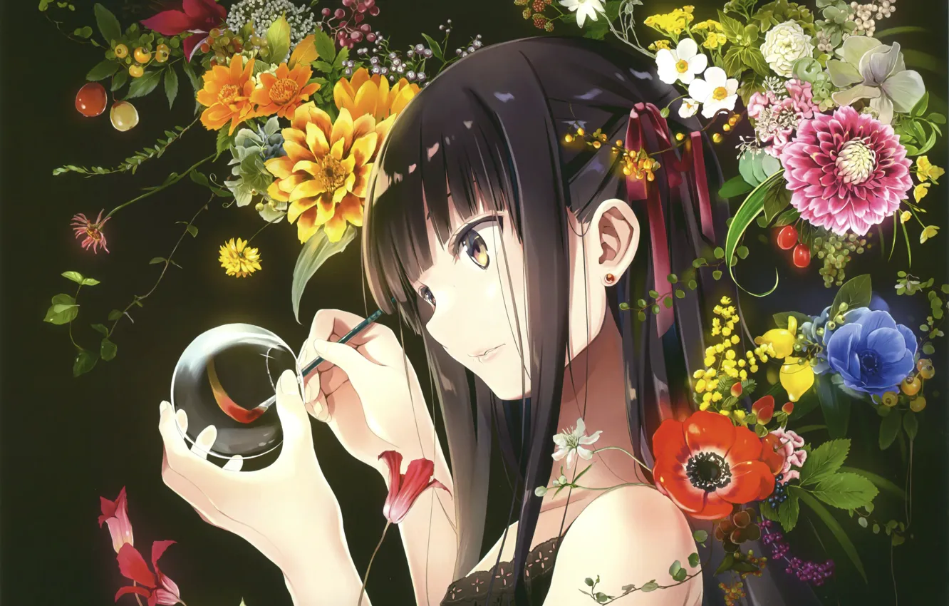 Photo wallpaper Girl, Anime, Art