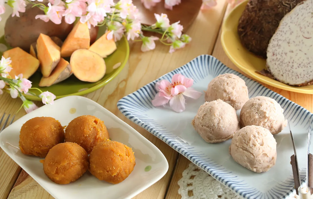 Photo wallpaper balls, sweets, Chinese food