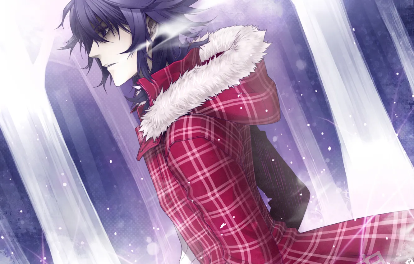 Photo wallpaper forest, trees, guy, werewolf, coat, Shiki, dead, the corpse of a demon