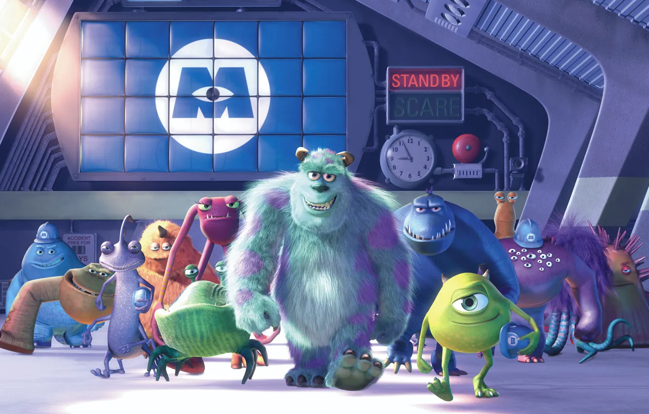 Photo wallpaper cartoon, characters, Monsters Inc., Monsters Inc