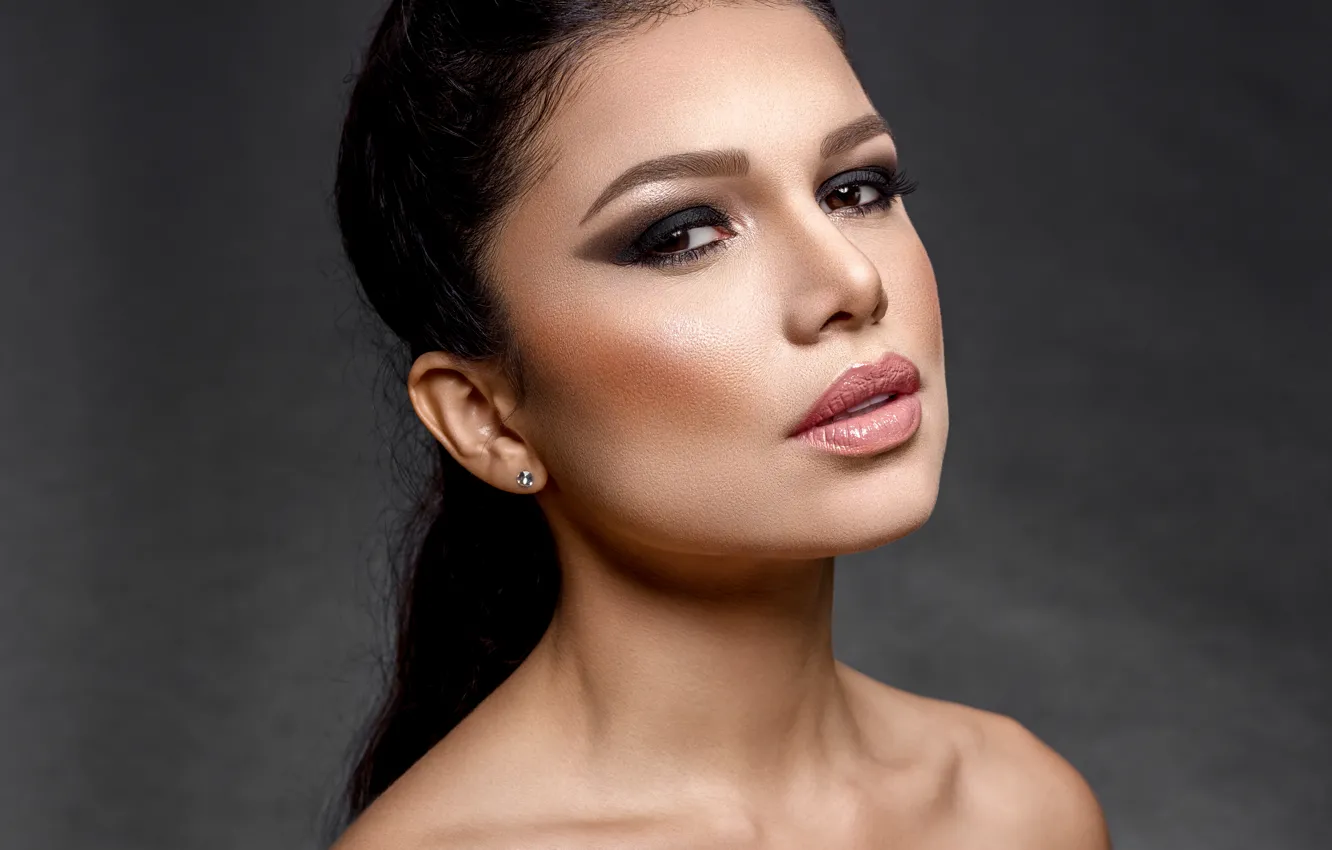 Photo wallpaper look, girl, face, makeup, Luz