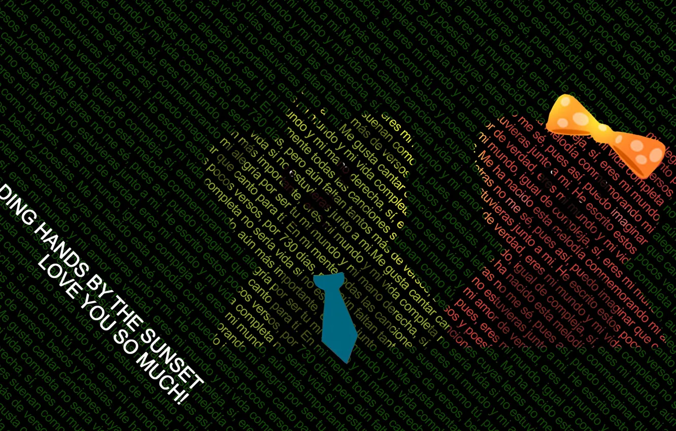 Photo wallpaper the inscription, bear, pair, tie, bow