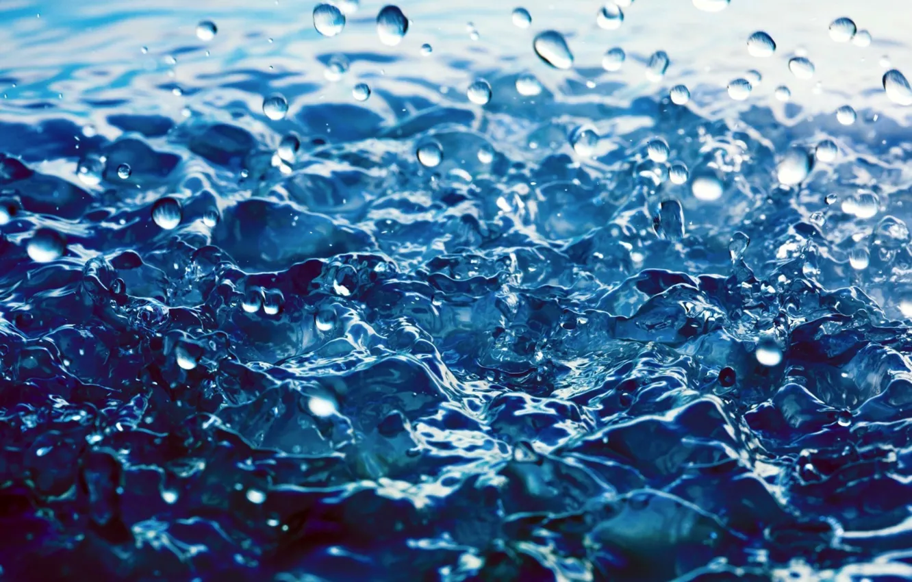Photo wallpaper water, drops, squirt