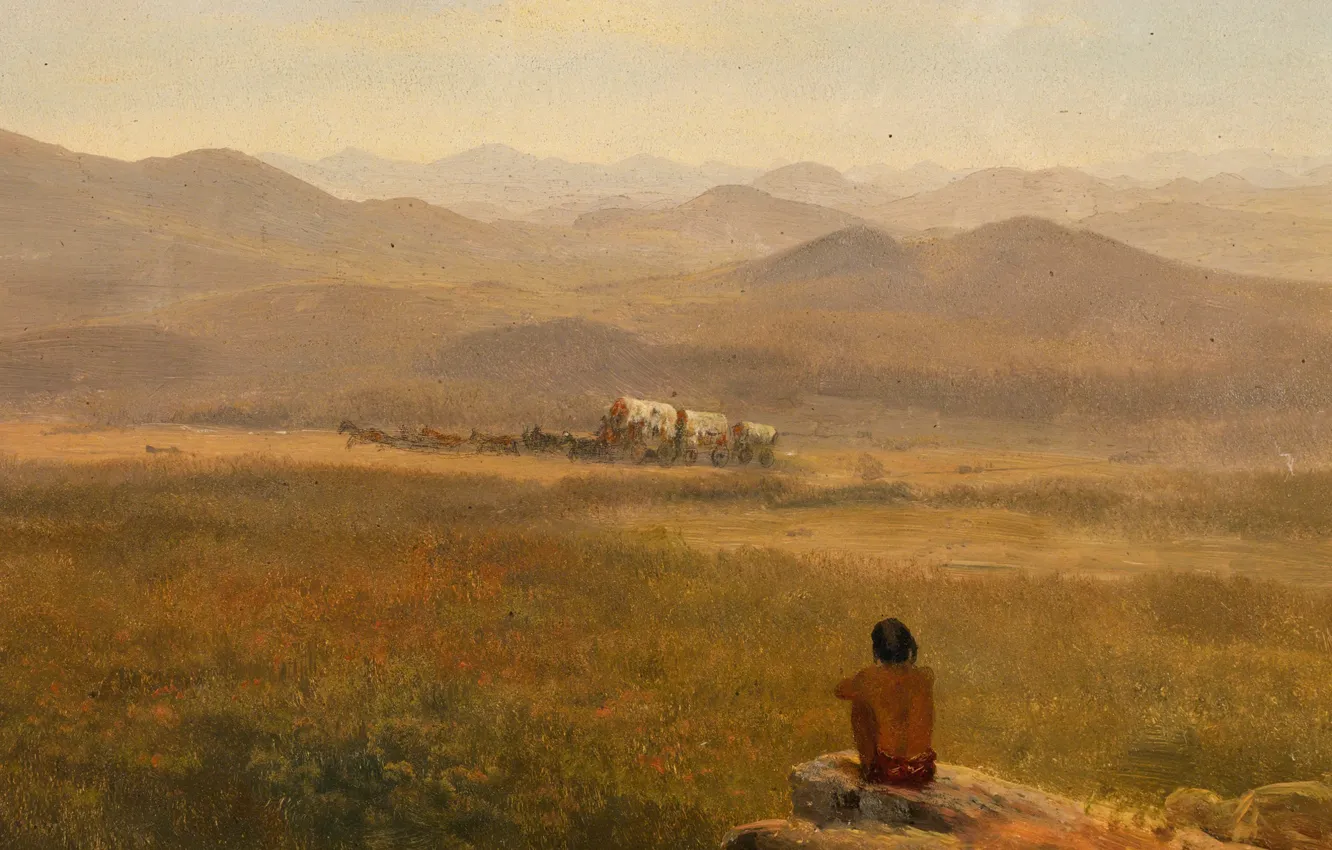 Photo wallpaper landscape, picture, alert, Albert Bierstadt