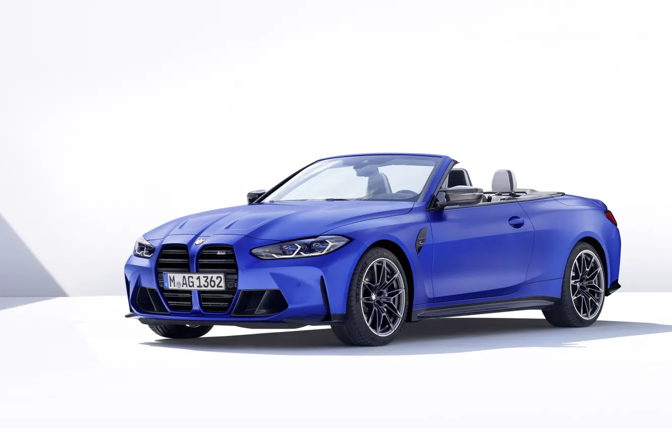 Photo wallpaper BMW, white, convertible, blue, background, Beha, Cabriolet, Cabrio