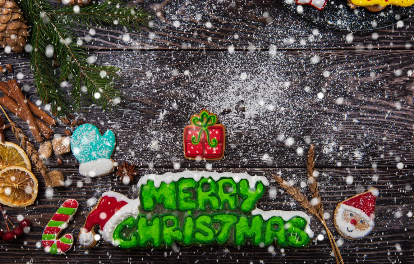 Photo wallpaper holiday, toy, new year, cookies, treat