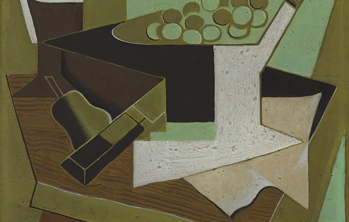 Photo wallpaper 1920, Juan Gris, A bunch of grapes and pear