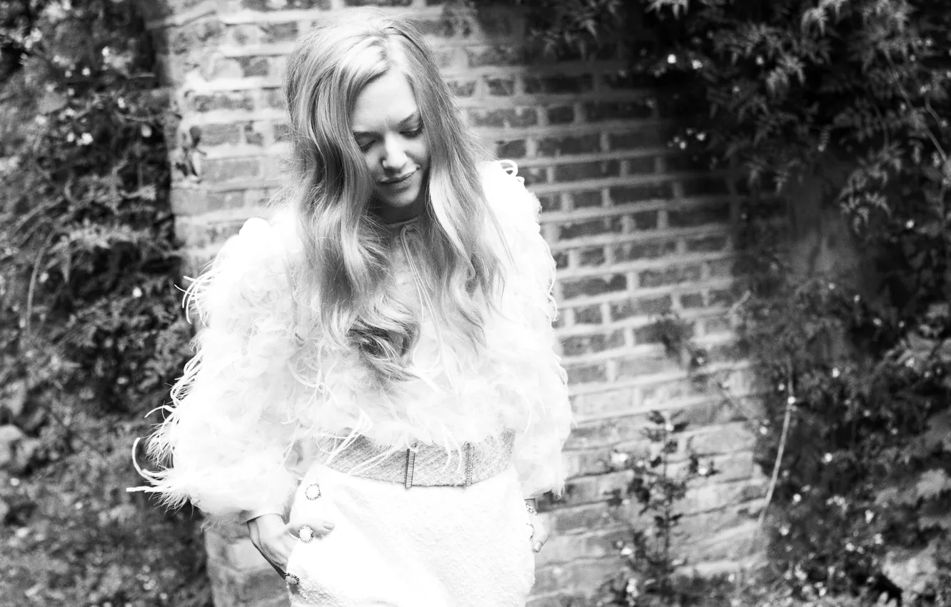 Photo wallpaper girl, blonde, black and white, Amanda Seyfried, Amanda Seyfried, actress photos