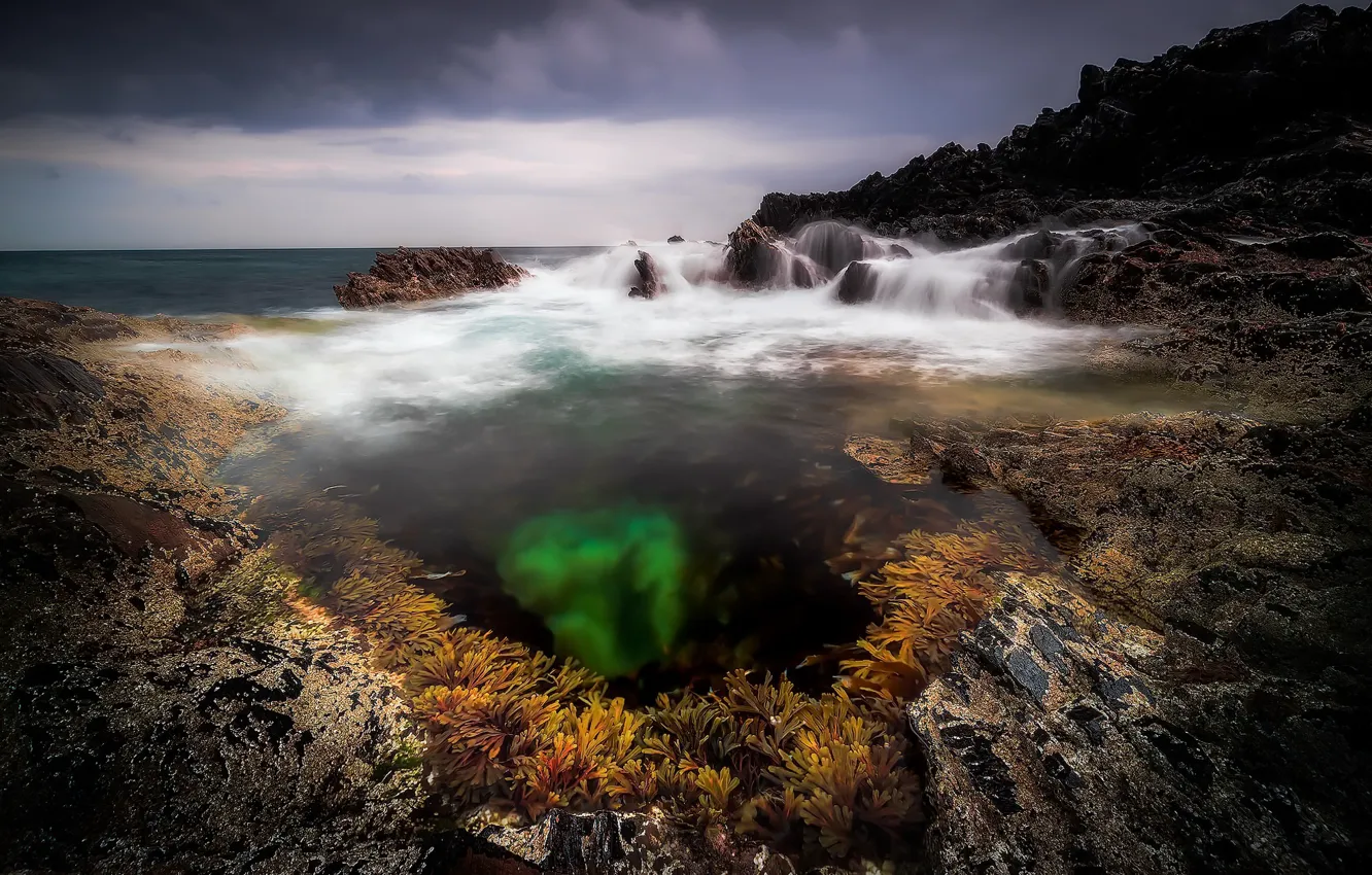 Photo wallpaper sea, rocks, shore