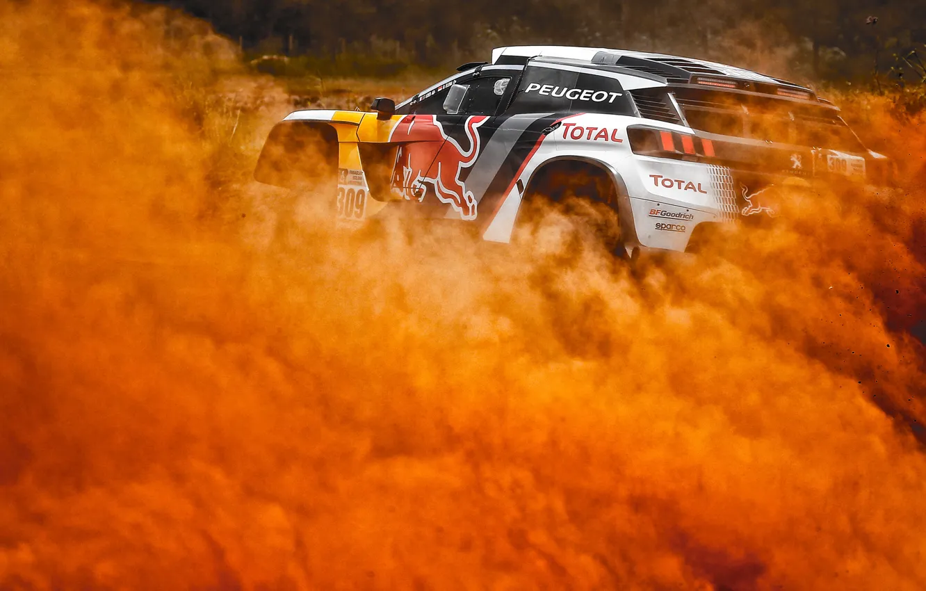 Photo wallpaper sand, machine, auto, race, sport, speed, dust, SUV