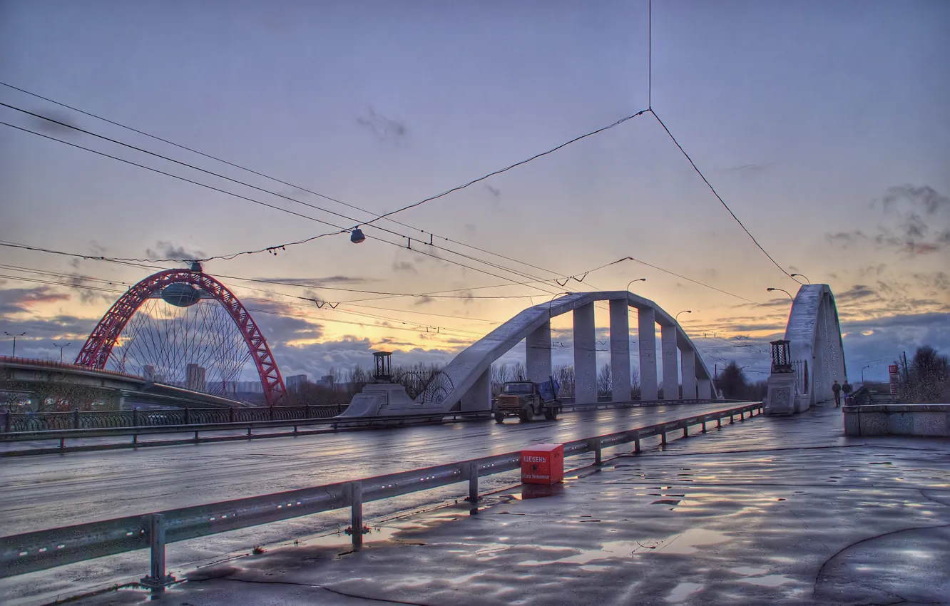 Photo wallpaper bridge, channel, Shchukin, Khoroshevsky straightening, scenic