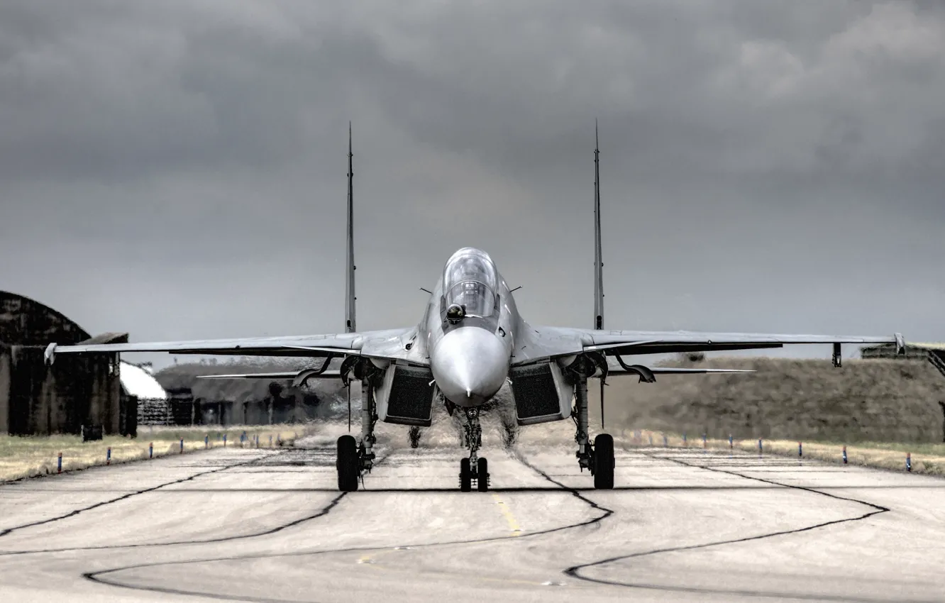 Photo wallpaper the airfield, Su-30, multi-role fighter, MKИ