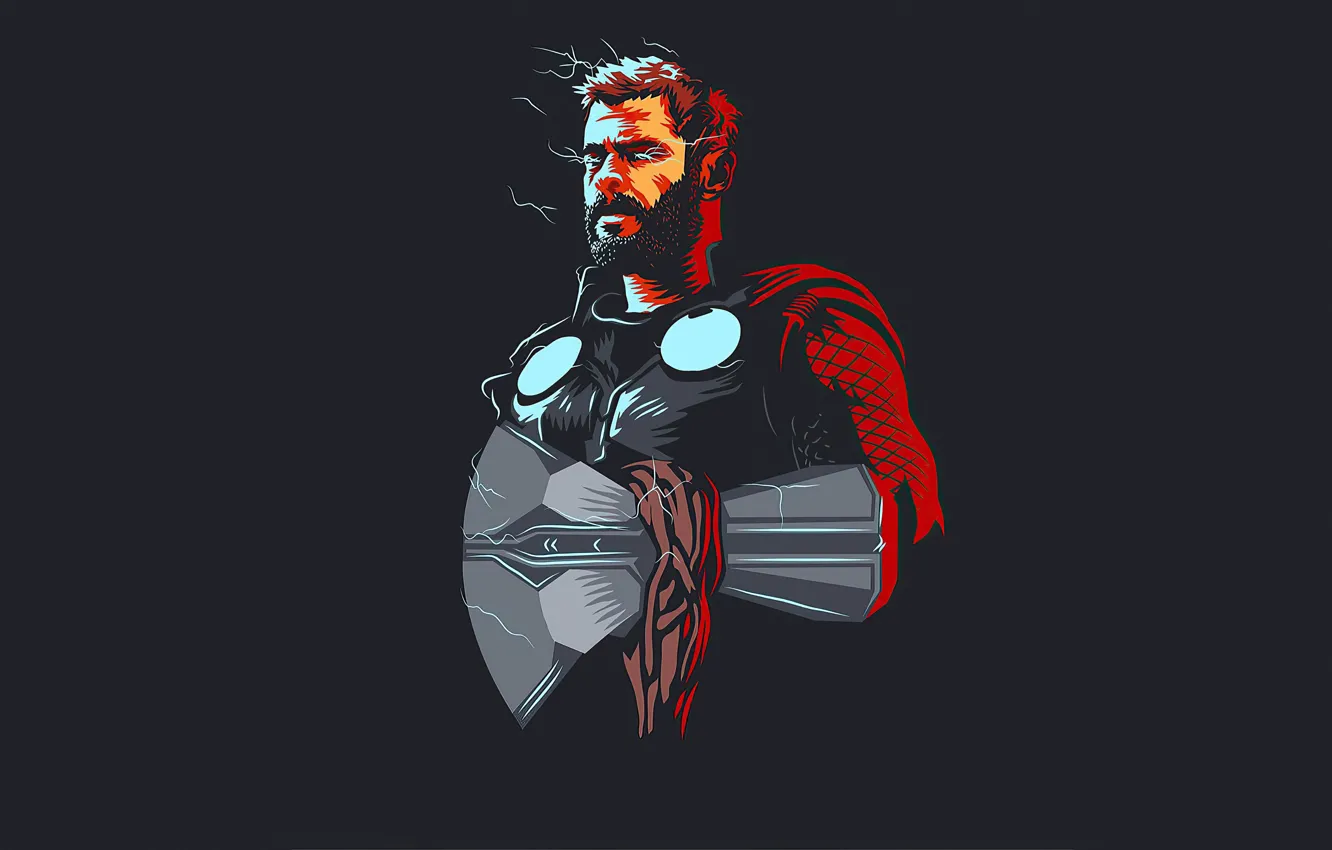 Photo wallpaper hammer, profile, Thor