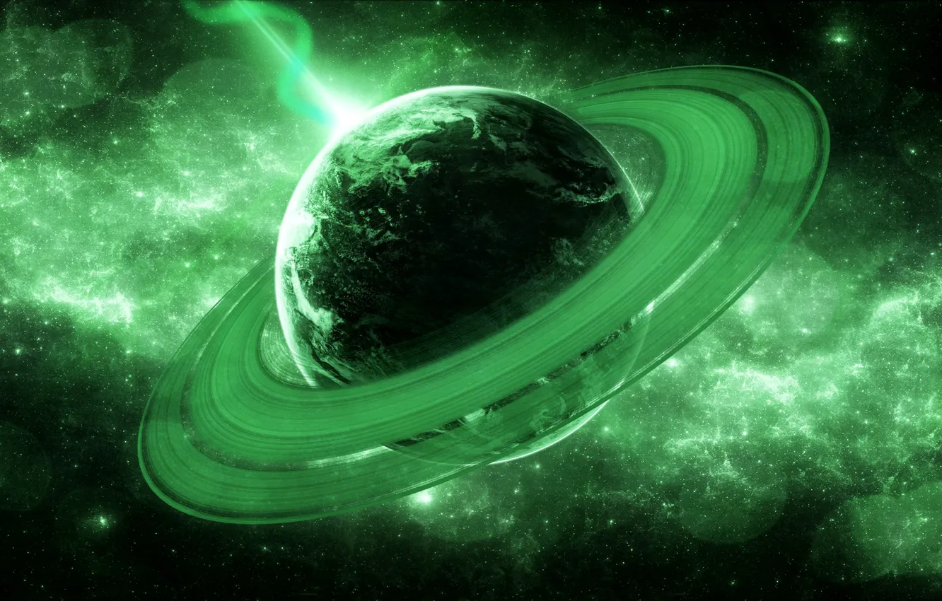 Photo wallpaper the universe, planet, ring
