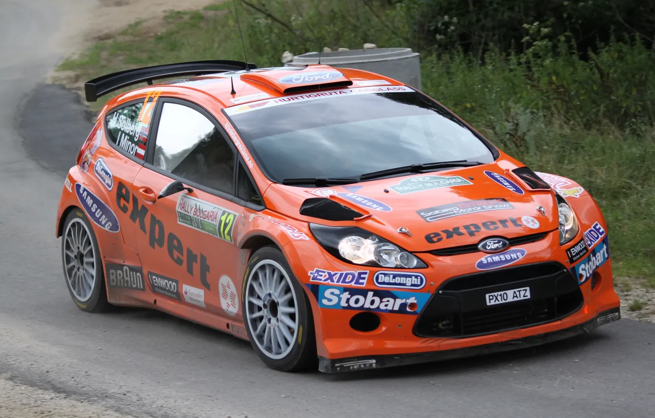 Photo wallpaper machine, orange, sport, Ford, WRC, Rally, Rally, Fiesta