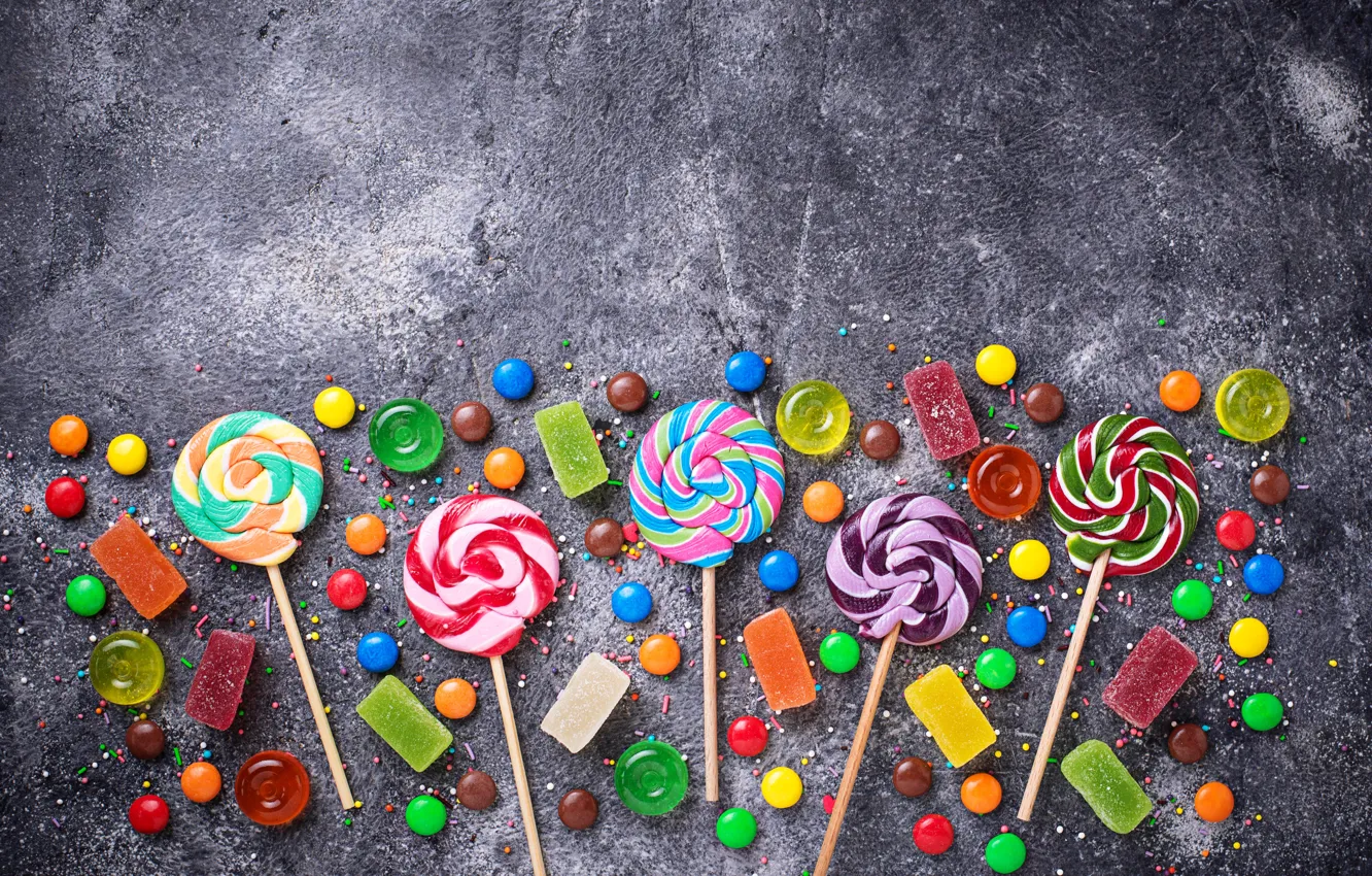 Photo wallpaper candy, sweets, lollipops