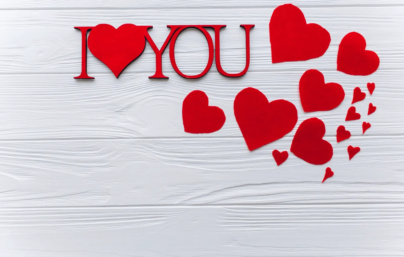 Photo wallpaper love, heart, red, love, wood, romantic, hearts, valentine's day